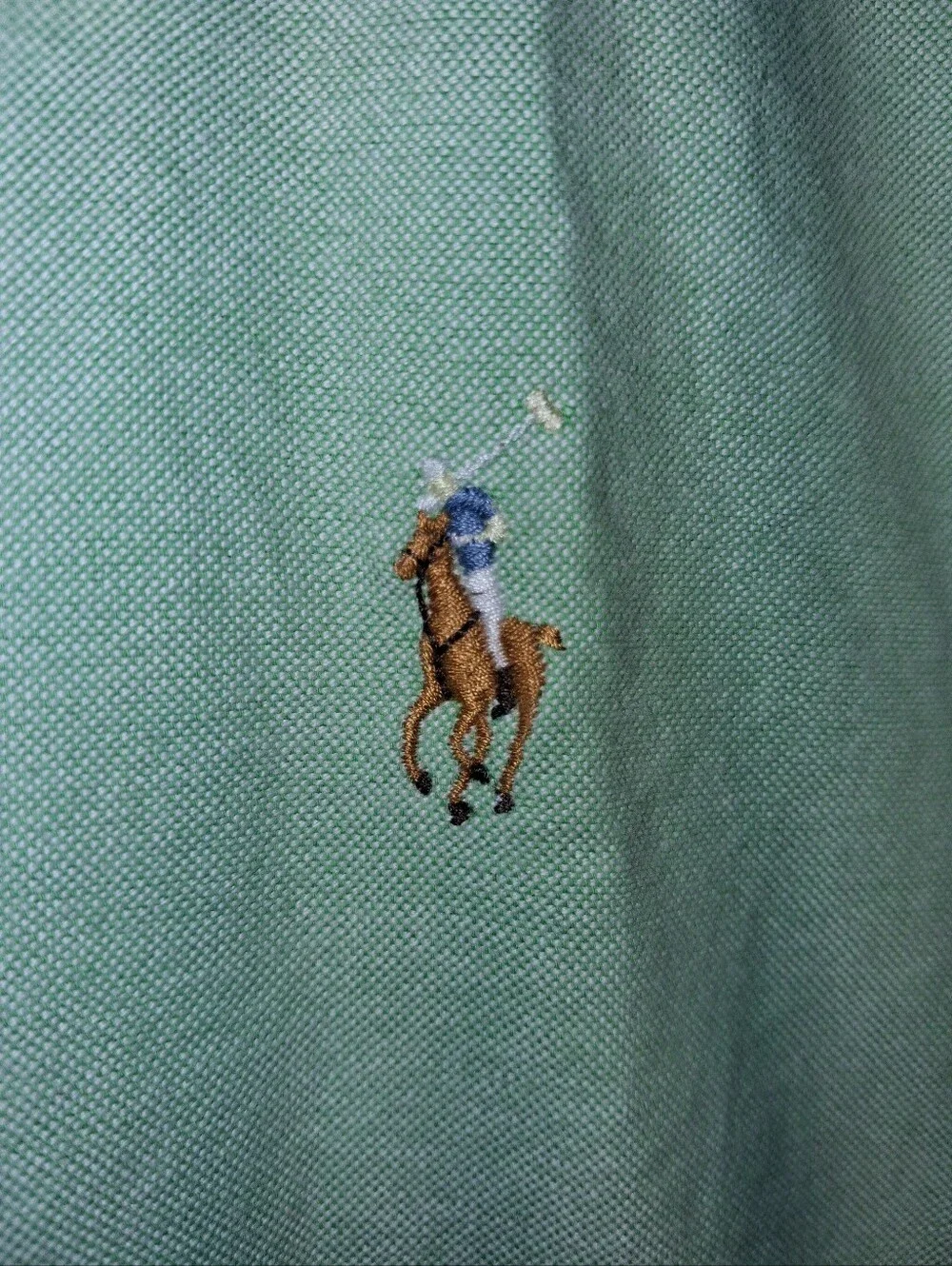 Ralph Lauren Mint Green Long-Sleeve Button-Down Shirt In A Boys Size 10. EUC
